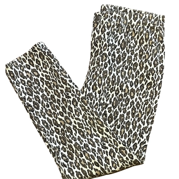 Chico's Denim - Chico's Leopard Print Jeans So Slimming Girlfriend Slim Leg Ankle, Women’s 8